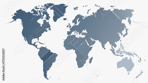 A world map with a blue gradient fill and diagonal lines on a white background showing all continents
