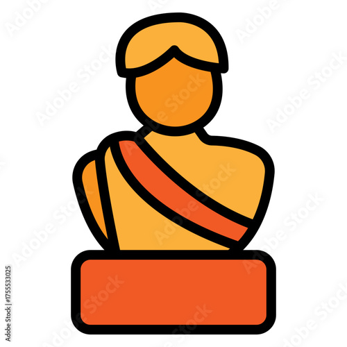 Ancient Statue Vector Filled Icon Design