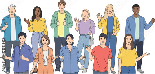 a diverse assembly extends warmth, inviting shared moments and positive interaction