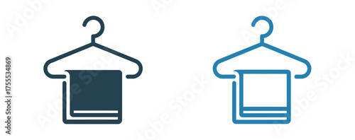 WebStreamlined hanger icon set for contemporary laundry service branding and minimalist fashion design projects looking for a sleek, modern aesthetic in textile care and wardrobe management