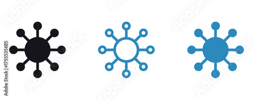 WebExplore three unique connection icons representing network, science, and technology concepts for modern business presentations, social media campaigns, and innovative designs