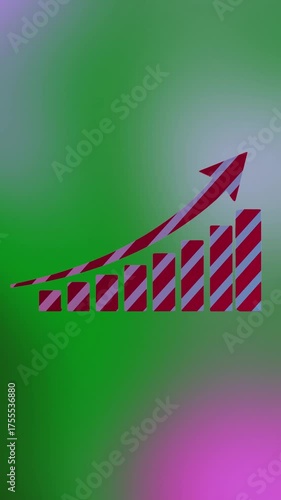Visual representation of a rising bar graph with an upward trending arrow symbolizing financial growth and positive economic progress