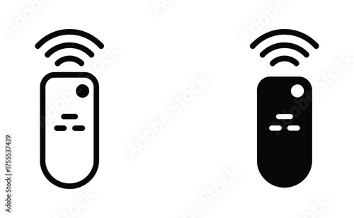 WebSleek minimalist remote control icons in black and white signaling modern technology and convenience for smart homes, entertainment, and streamlined user experience