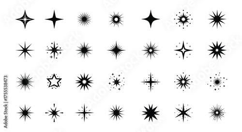 Vector illustration collection of starbursts and sparkles