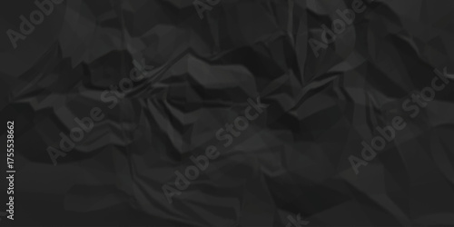 Dark black crumpled paper background texture pattern overlay. wrinkled high resolution arts craft and Seamless white crumpled paper.	
