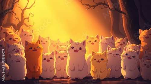 two cats in the night