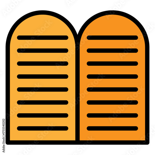 Ten Commandments Vector Filled Icon Design
