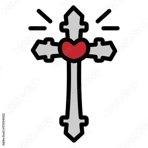 Faith Symbol  Vector Filled Icon Design