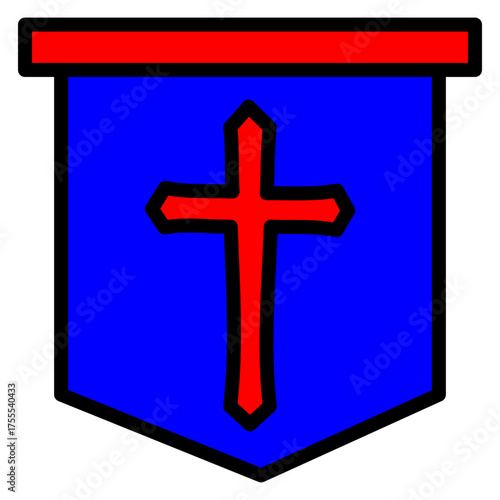 Christian Flag Vector Filled Icon Design