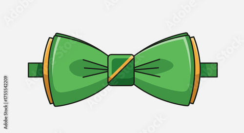 Green bow tie with gold accents for St. Patrick's Day celebration and festive events