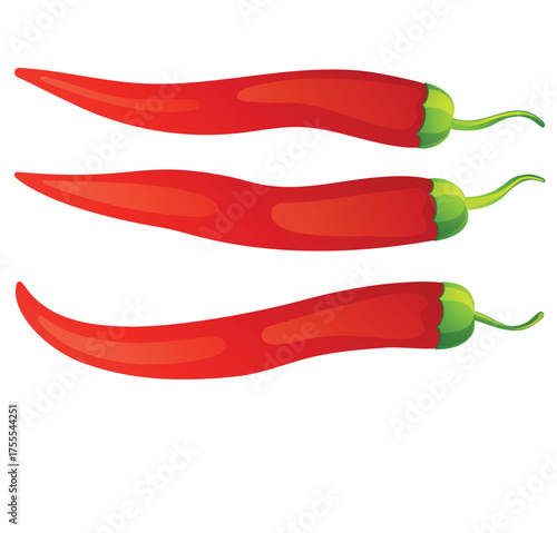 Cute cartoon hand drawn Red chilly clipart.