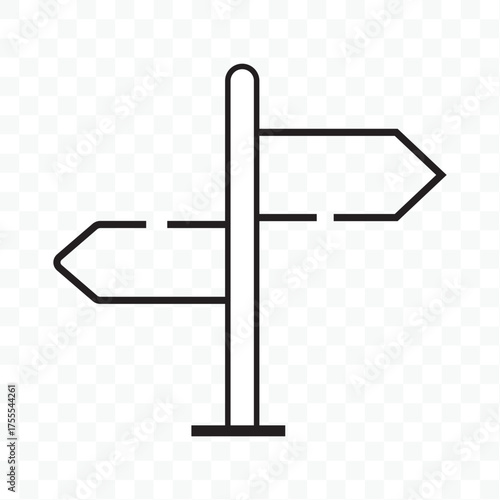 Signpost vector icon in line style design for website design, app, UI, isolated on white background. Editable stroke. Vector illustration. 