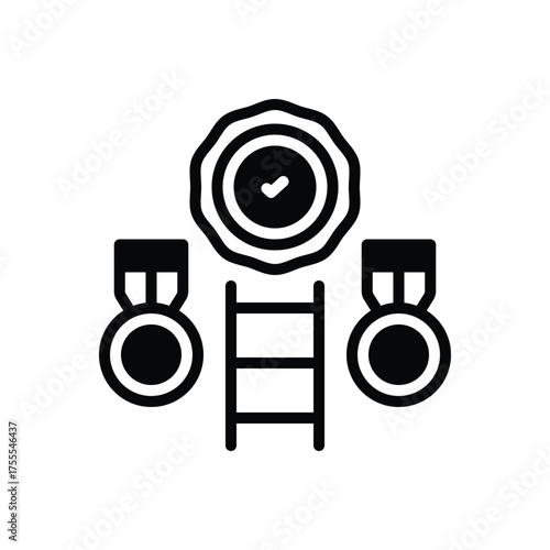 Black solid icon for remarkable achievement
