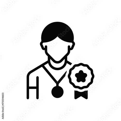 Black solid icon for superior achievement
