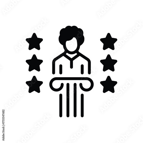 Black solid icon for outstanding performance