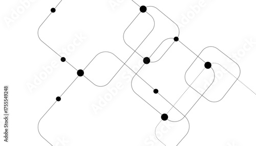 Circuit connect lines and dots. Simple technology graphic background. Illustration Vector. 