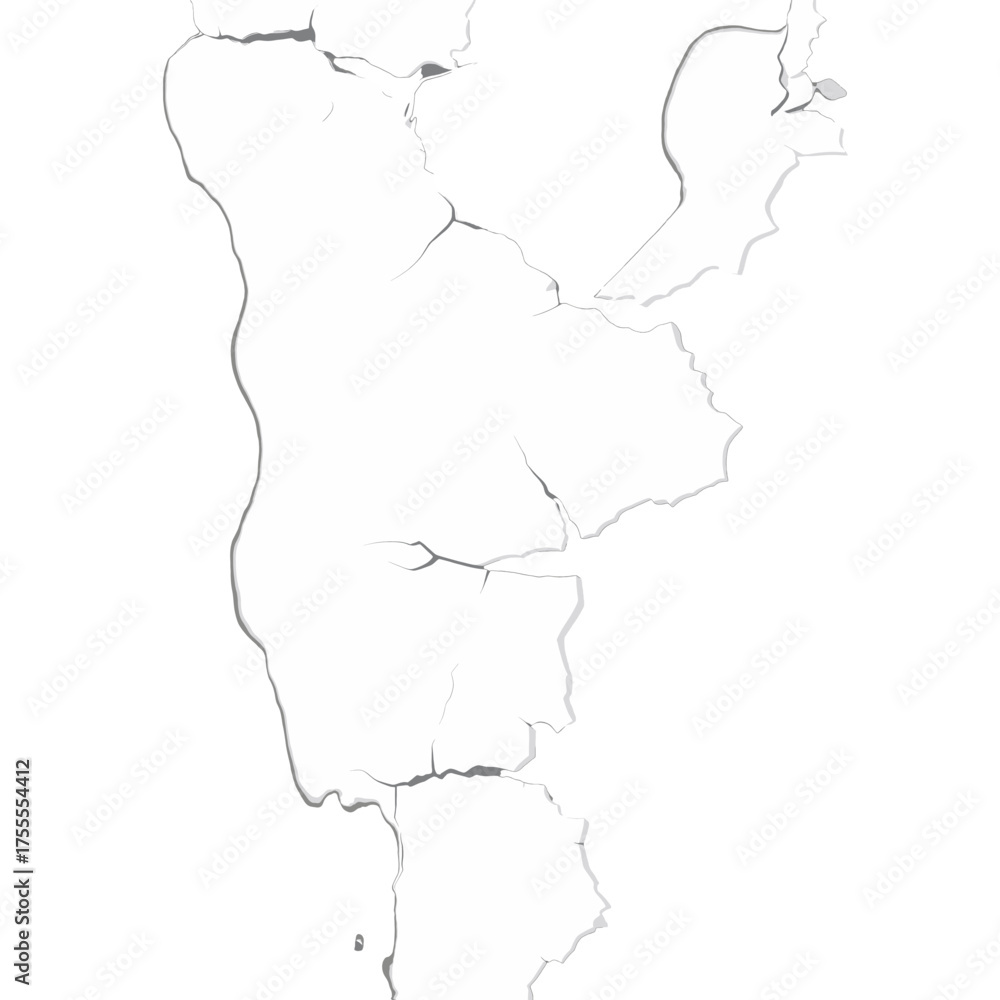 Obraz premium Detailed Outline Map of Unnamed Country in Neutral Gray Tones and a Clean White Background