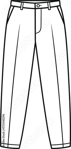 Illustration of pleated trousers isolated on transparent background, a classic and versatile garment for various occasions and styles, fashion design