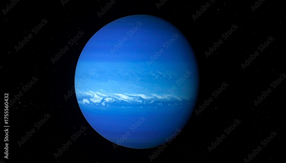 Fototapeta premium Neptune - The Distant Blue Giant of Our Solar System.