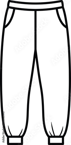 Illustration of stylish harem pants isolated on transparent background, showcasing a modern and comfortable fashion choice for casual wear