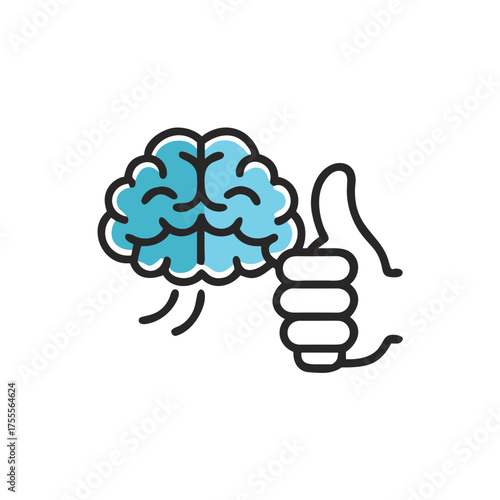 Positive brain response – neuromarketing concept of reward, approval and emotional satisfaction