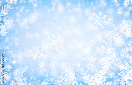 Festive Christmas  background with snowflakes