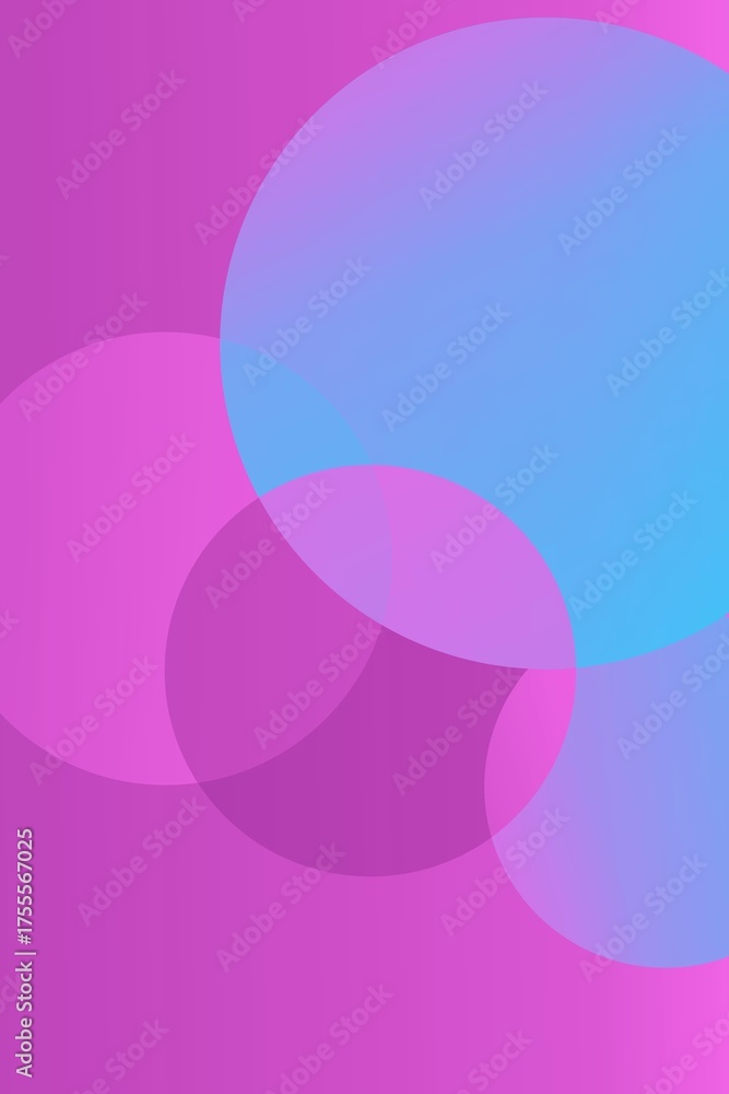 Obraz premium overlapping circles with a vibrant gradient background in shades of pink and blue
