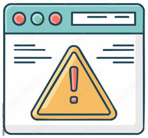 Warning Sign on a Browser Window Indicating a System Error or Website Problem