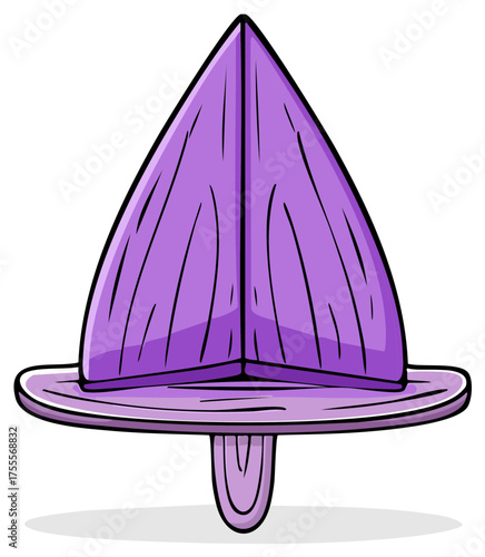 Vibrant purple manual citrus juicer for fresh squeezed juice, cartoon vector illustration