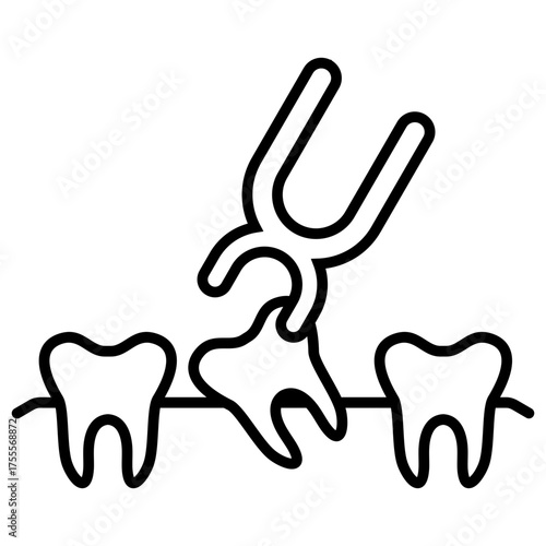 Tooth Extraction Outline Icon