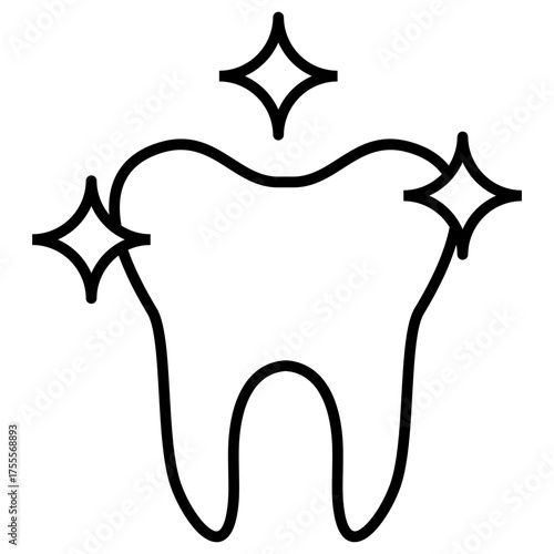 Dental Cleaning Outline Icon