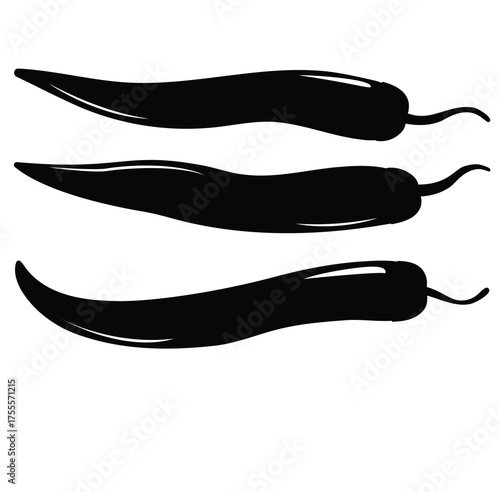 Cute cartoon hand drawn vector chilly silhouette.