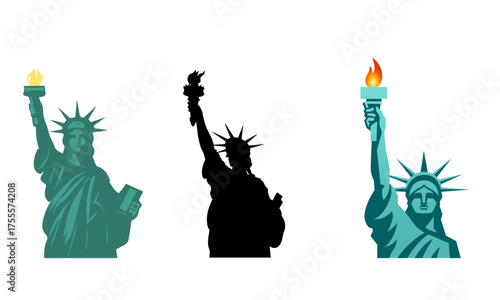 Statue of Liberty Silhouette Vector Art – Iconic American Landmark Illustration