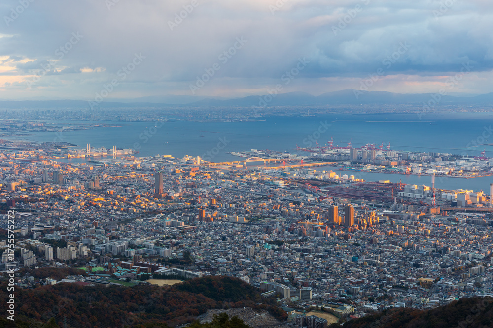 Obraz premium 日本の風景・冬 兵庫県神戸市 掬星台からの眺望