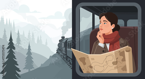 Traveling through the landscapes: A woman's journey aboard a vintage train