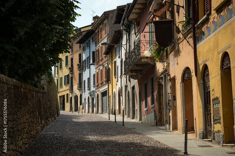 Fototapeta premium Colorful Street in Desenzano del Garda, Italy