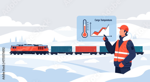 Efficient cargo train monitoring: temperature controlled logistics in winter landscape