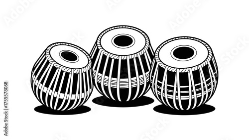 Traditional Indian tabla drums arranged for a musical performance