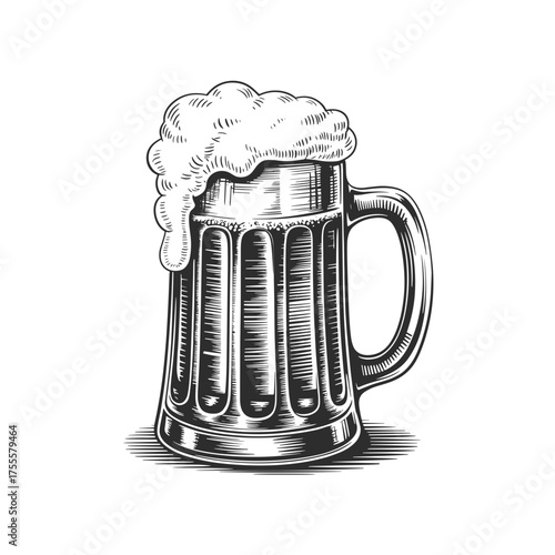 Vintage Engraving Beer Mug Illustration Classic Brewery Design