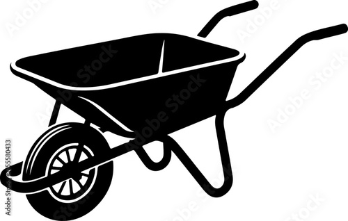 wheelbarrow silhouette vector illustration