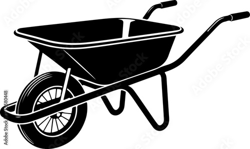 wheelbarrow silhouette vector illustration
