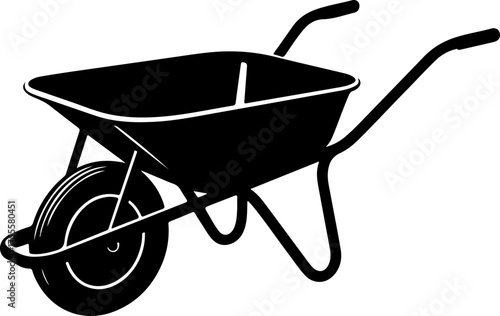 wheelbarrow silhouette vector illustration