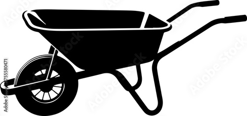 wheelbarrow silhouette vector illustration