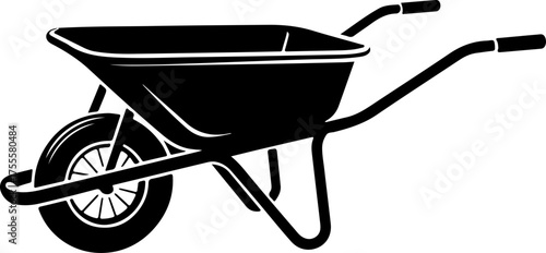 wheelbarrow silhouette vector illustration