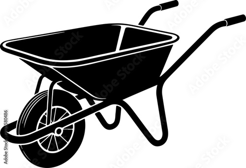 wheelbarrow silhouette vector illustration