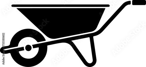 wheelbarrow silhouette vector illustration