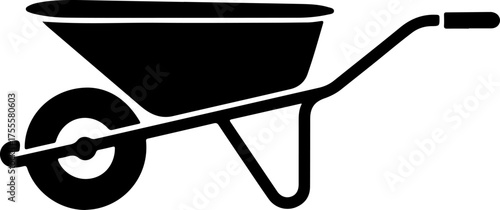 wheelbarrow silhouette vector illustration