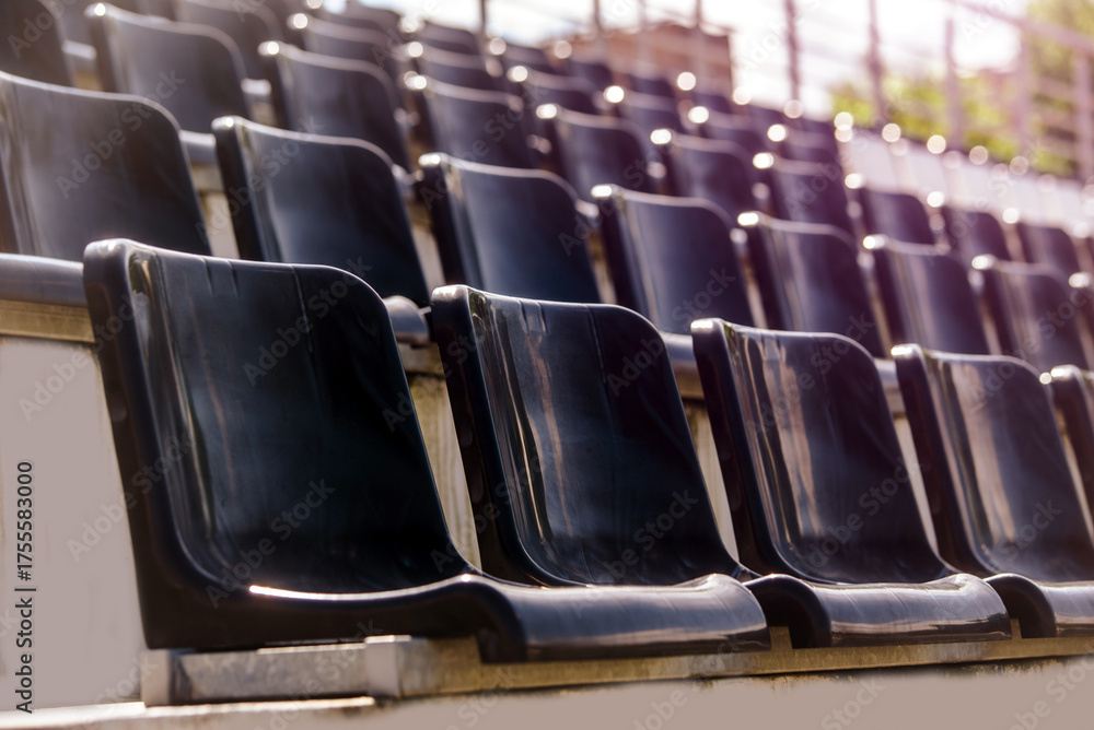 Fototapeta premium Plastic seat spectator stands for the stadium