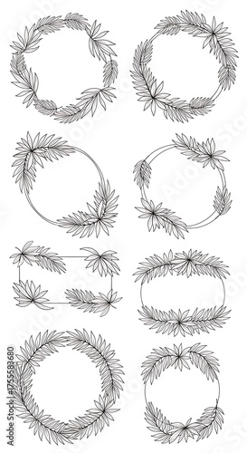 Elegant Floral Frame Collection - Botanical Wreaths and Borders for Creative Designs.