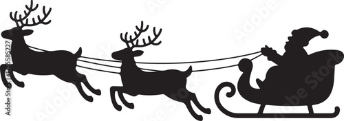 Santa Claus on Sleigh with Reindeer